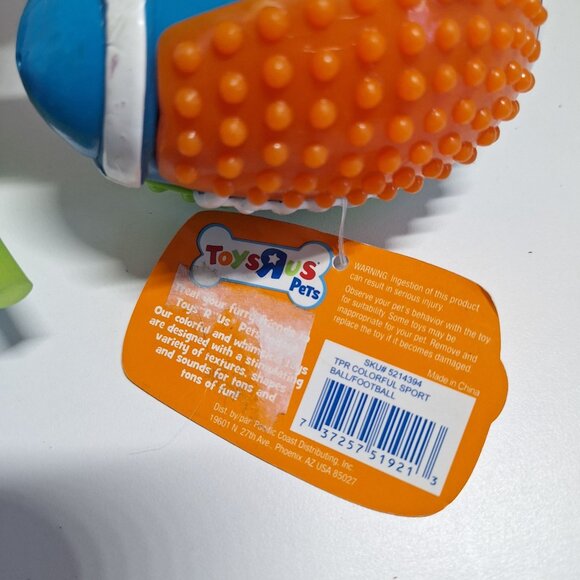 JW Pets 2 Medium ElastaRope & ToysRUs Pets Multi Sensory Football Dog Toys Lot - Picture 3 of 7